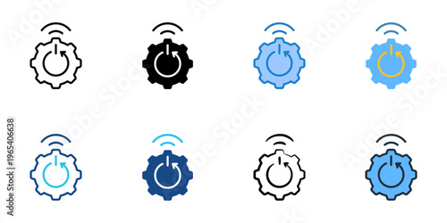 Smart systems icons set multiple style collection. Editable stroke 
