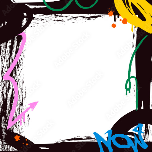 Graffiti Frame Square Border Grunge