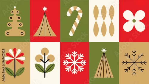 christmas card with christmas tree