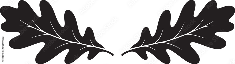 Obraz premium Oak leaves graphic icon. Oak leaves sign isolated on white background. Flat style. Pictogram for web graphics. Vector illustration
