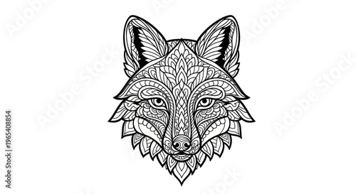 Intricate Mandala Fox Face Illustration
