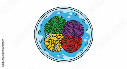 Colorful cell division illustration, stylized