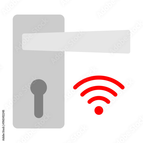 Smart Door Lock Vector Flat Icon Design