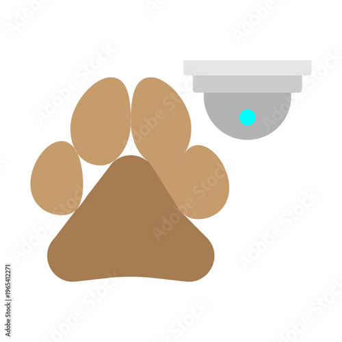 Pet Camera Vector Flat Icon Design