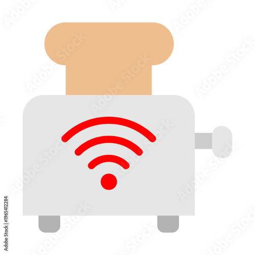 Smart Toaster Vector Flat Icon Design