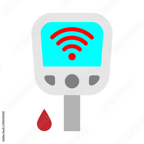 Smart Glucose Meter Vector Flat Icon Design
