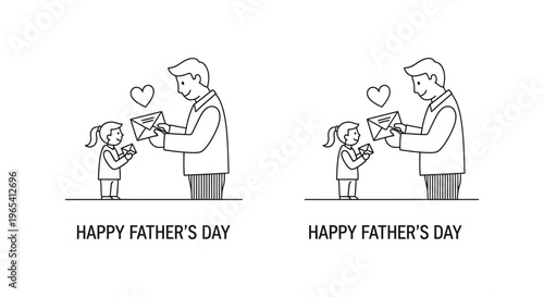 Happy father's day family love heartfelt moment Vector