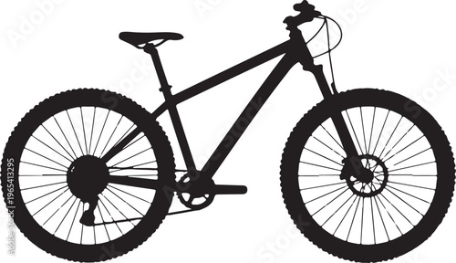 Silhouette mountain bike vector