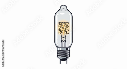 Vintage Edison-style spiral filament bulb with clear glass and metal base