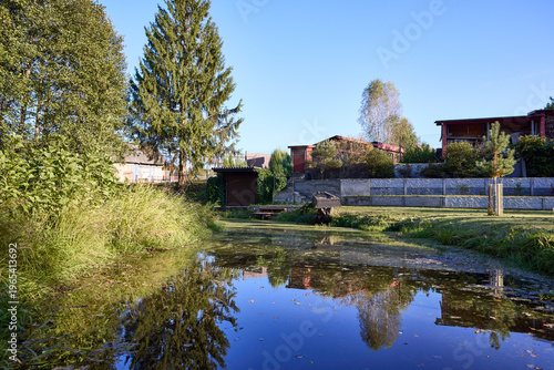Serene Riverbank Scene with Lush Greenery