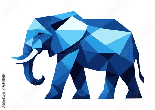 low poly design art depicts an elephant (artwork 1)