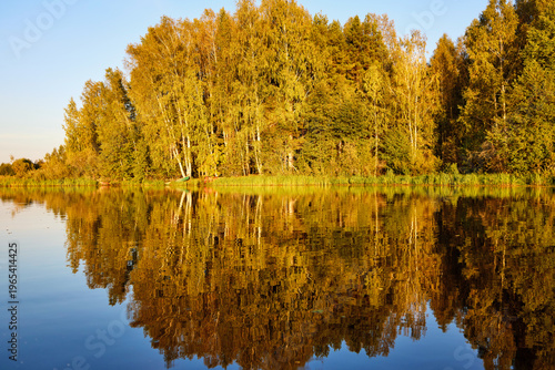 Tranquil River Reflections of Autumn Trees