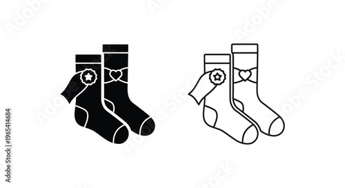 Matching socks pairs black white Vector