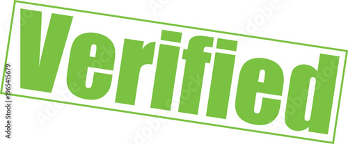 Verified Green Text Stamp Graphic Isolated on White Background