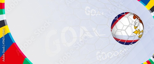 Celebration Goal for American Samoa football team in colorful design. Perfect for illustrating soccer success, international football tournaments, and sports-themed promotions.