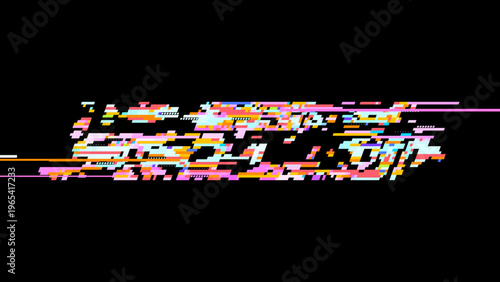 Abstract digital glitch vector in signal noise style with red pink accents, focused on digitalization and data transformation. Ideal for tech branding, UI, and sci-fi graphics.
