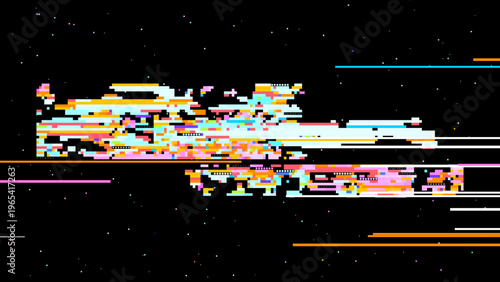 Abstract digital glitch vector in signal noise style with red pink accents, focused on digitalization and data transformation. Ideal for tech branding, UI, and sci-fi graphics.