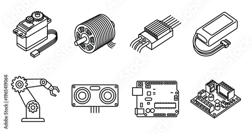 Electronic components set schematic symbols schematic circuit board robotics parts and equipment