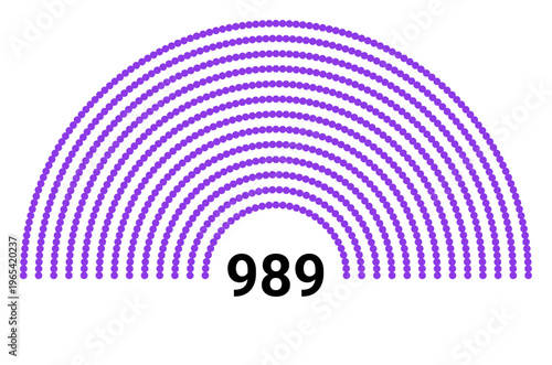 Hemicycle 989 seats - 8 rows