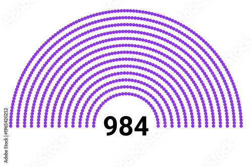 Hemicycle 984 seats - 8 rows