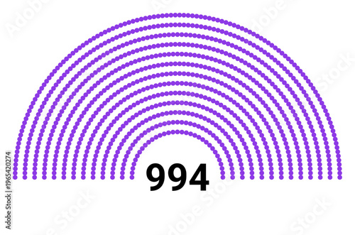 Hemicycle 994 seats - 8 rows