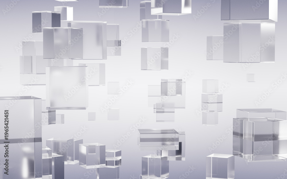 Obraz premium Abstract creative cubes background, 3d rendering.