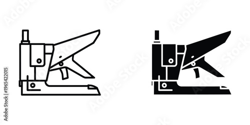 Diagram showing a pair of pliers in open and closed positions with highlighted gripping areas