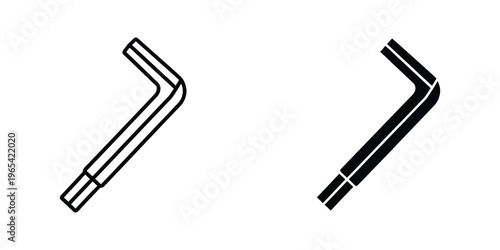 Two contrasting views of a black and white elbow pipe joint illustration