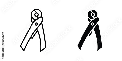 Comparison of a standard and locking pliers design in a black and white illustration