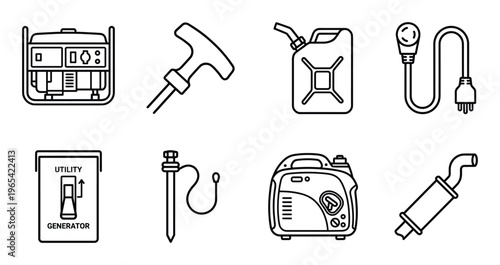 Portable generator, tools and accessories for power supply and maintenance