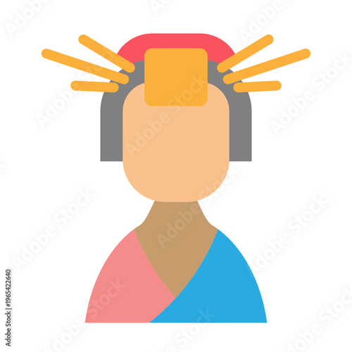 Geisha Vector Flat Icon Design