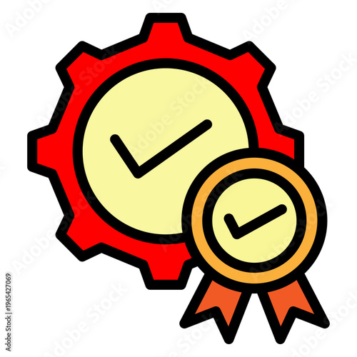 Quality Management Vector Filled Icon Design