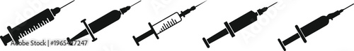 Syringe icon set. injection sign. Vector illustration