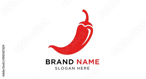 Red Chili Pepper Logo Design for Spicy Food Brand.
