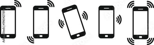 Quadro em tela Smartphone Vibrating icon set , Mobile Phone ringing, Telephone Icon vector illustration