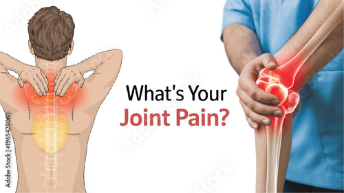 Body Pain Focus: Conceptual visualization of joint pain, showcasing the pain areas on a person. Depicting a figure in distress.