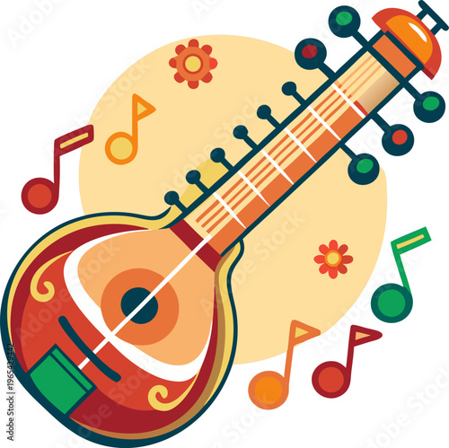 sitar and musical instruments