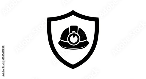 Safety Shield Icon - Hard Hat Protection for Industrial Workers.
