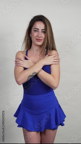 Self-love concept with woman hugging herself