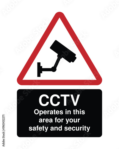 CCTV Warning Sign Security Camera Surveillance Notice Safety and Security Area