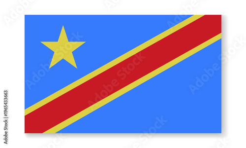 Congo national flag in flat style. Vector flat background.