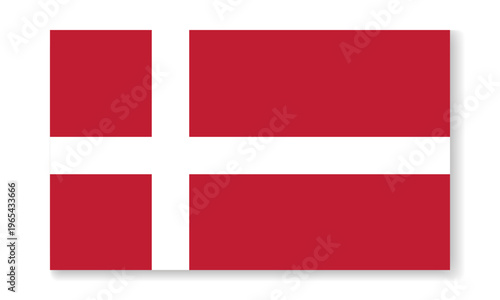 Denmark national flag in flat style. Vector flat background.