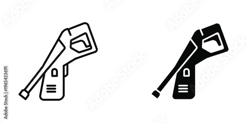 Two bottle openers depicted in a simple black and white line drawing