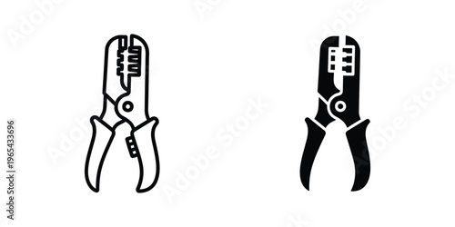 Comparison of standard and diagonal cutting pliers in black and white illustration