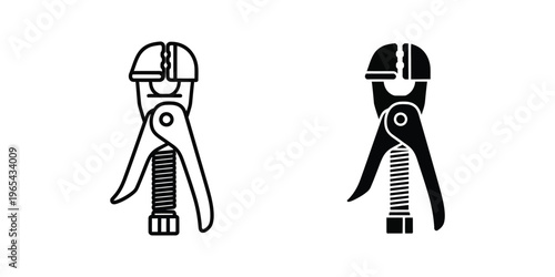 Comparison of standard and locking pliers in a black and white illustration