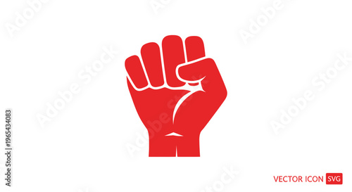 Red Fist Icon - Symbol of Power, Resistance, Unity, and Protest