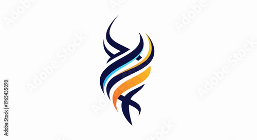 Abstract colorful swirling ribbons resembling DNA structure