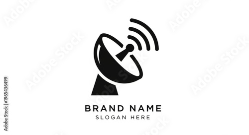 Satellite Dish Icon with Signal Waves.
