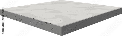 A grey, textured square slab with a rough, porous edge is shown