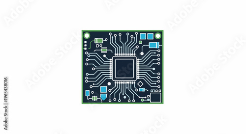 Detailed illustration of a central processing unit on a circuit board